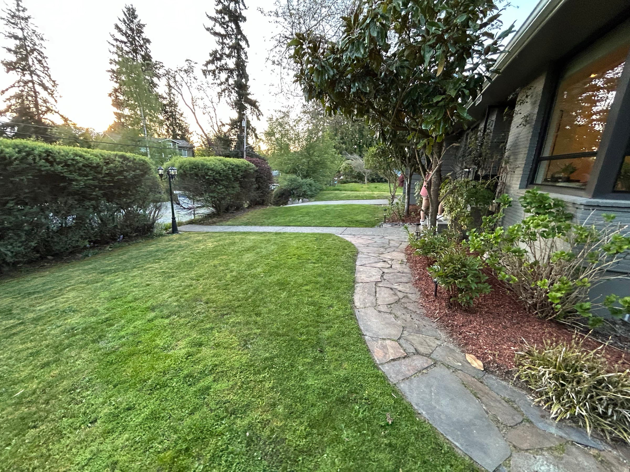 Side yard stone walkway