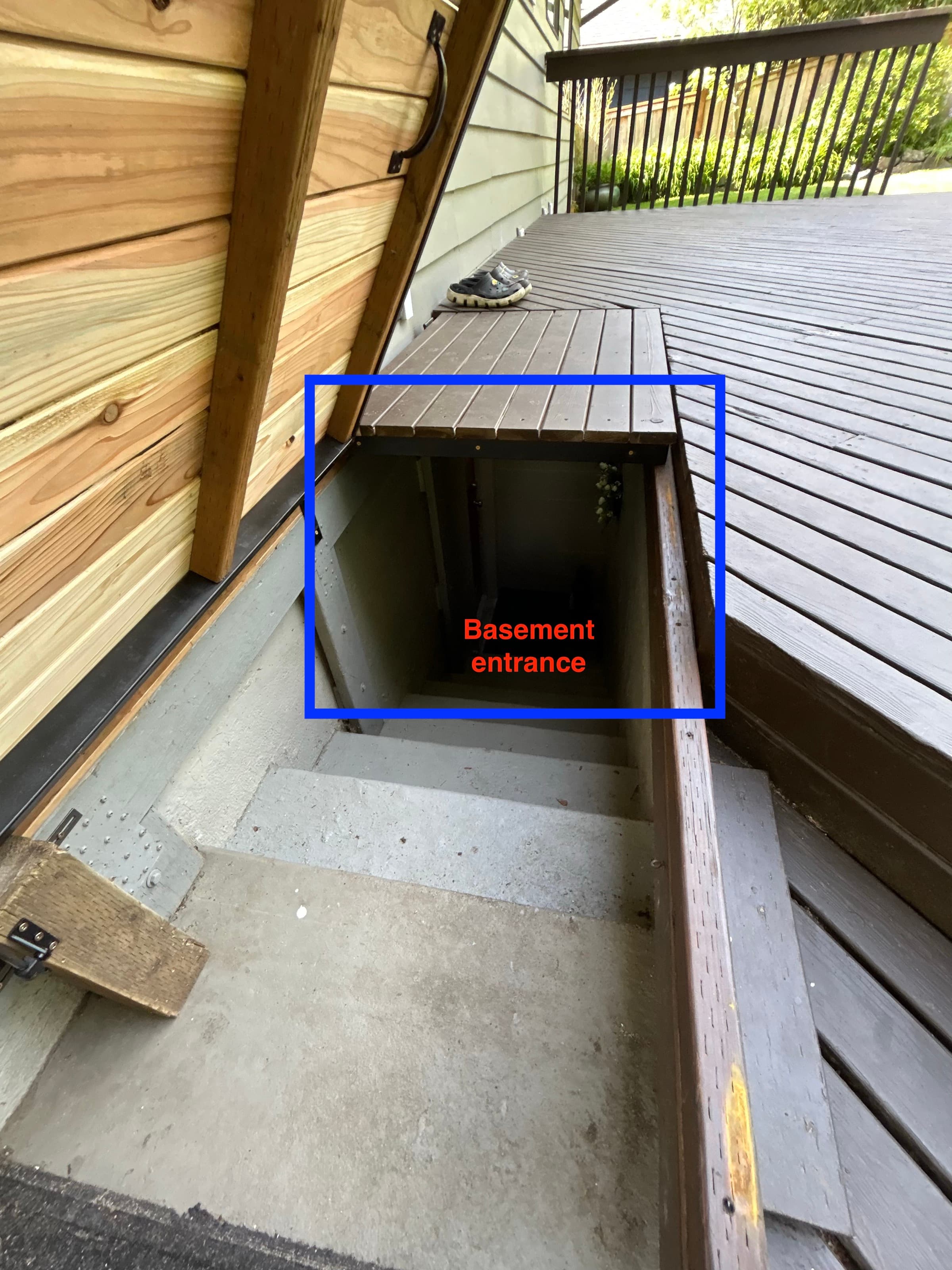 Existing basement bulkhead entry